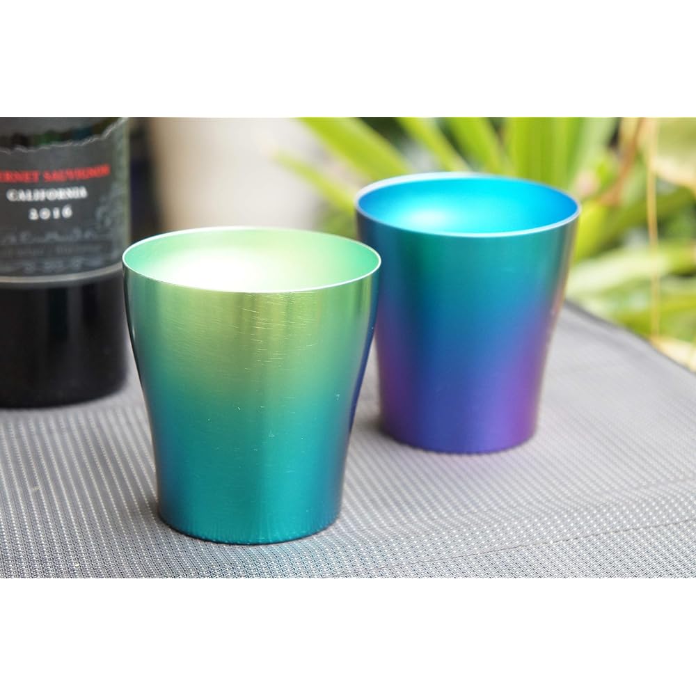 HORIE Titanium Double Tumbler Limited Model Fresh Green Green & Blue 2 Color Set T15SR250G13G18 Wedding Blessing Thank You Gift Made in Japan Cool/Heat