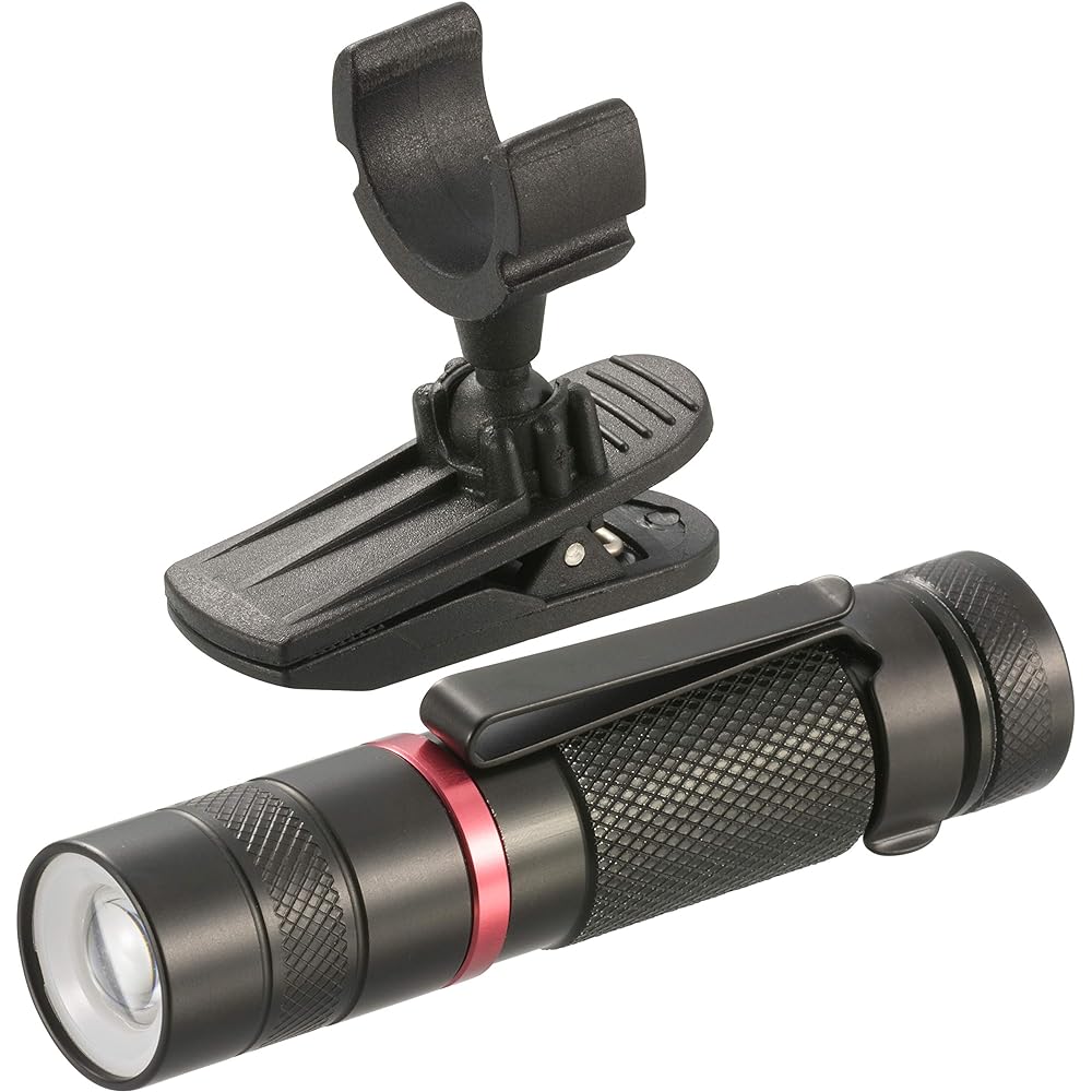 Ohm Electric [S-shaped clip included] LED zoom light, water resistant (135lm/AA size x 1 included/4.2 hours continuous lighting time) Black (approx.) Outer diameter 20x Total length 90mm LHA-CT3Z-K