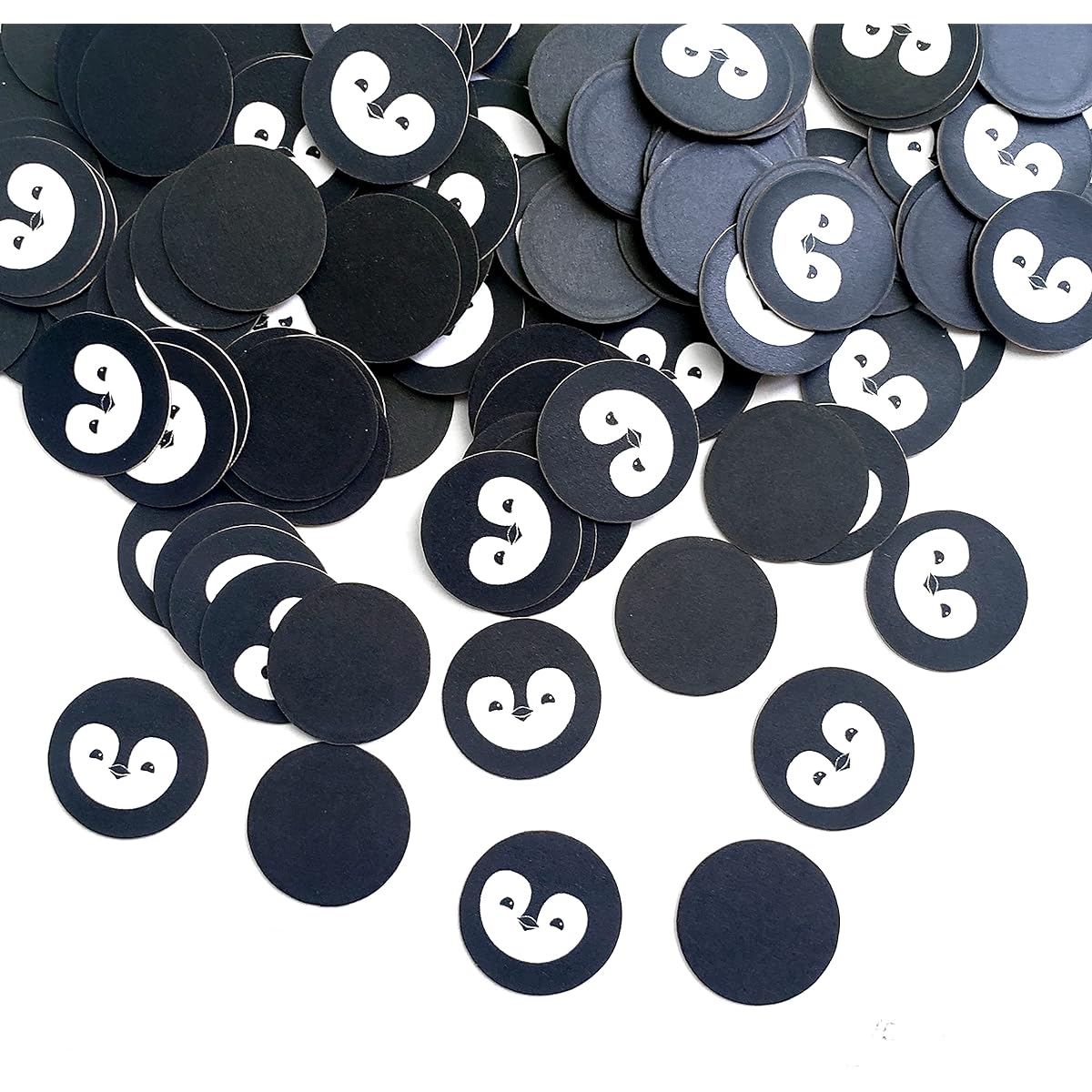 Nerdy Words Penguin Face Paper Cardstock Confetti (154 Pieces) for Winter Wonderland Party