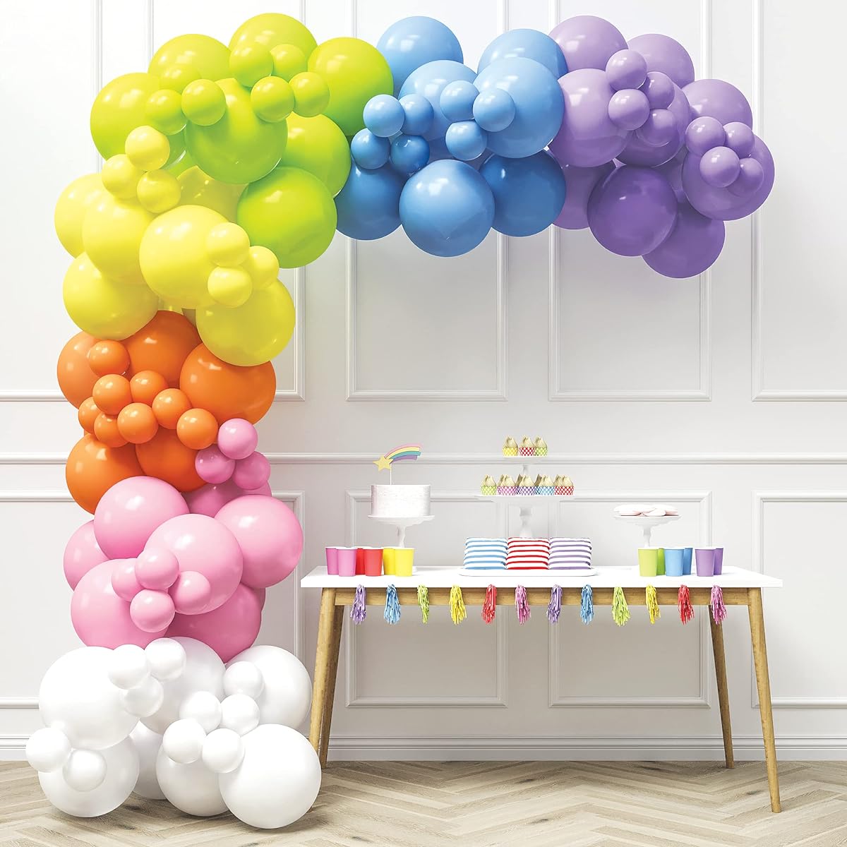 Girly Pink Rainbow Balloon