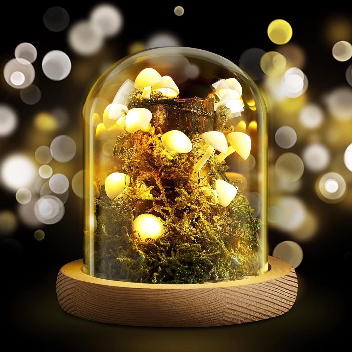 Mushroom Night Light, Mushroom Lamp, Mushroom Light, Cozy Light, Decorative Mushroom Decoration, Glass Dome LED Light, Home Bedroom Decor, Birthday, Valentine's Day, Anniversary, Thanksgiving Gift