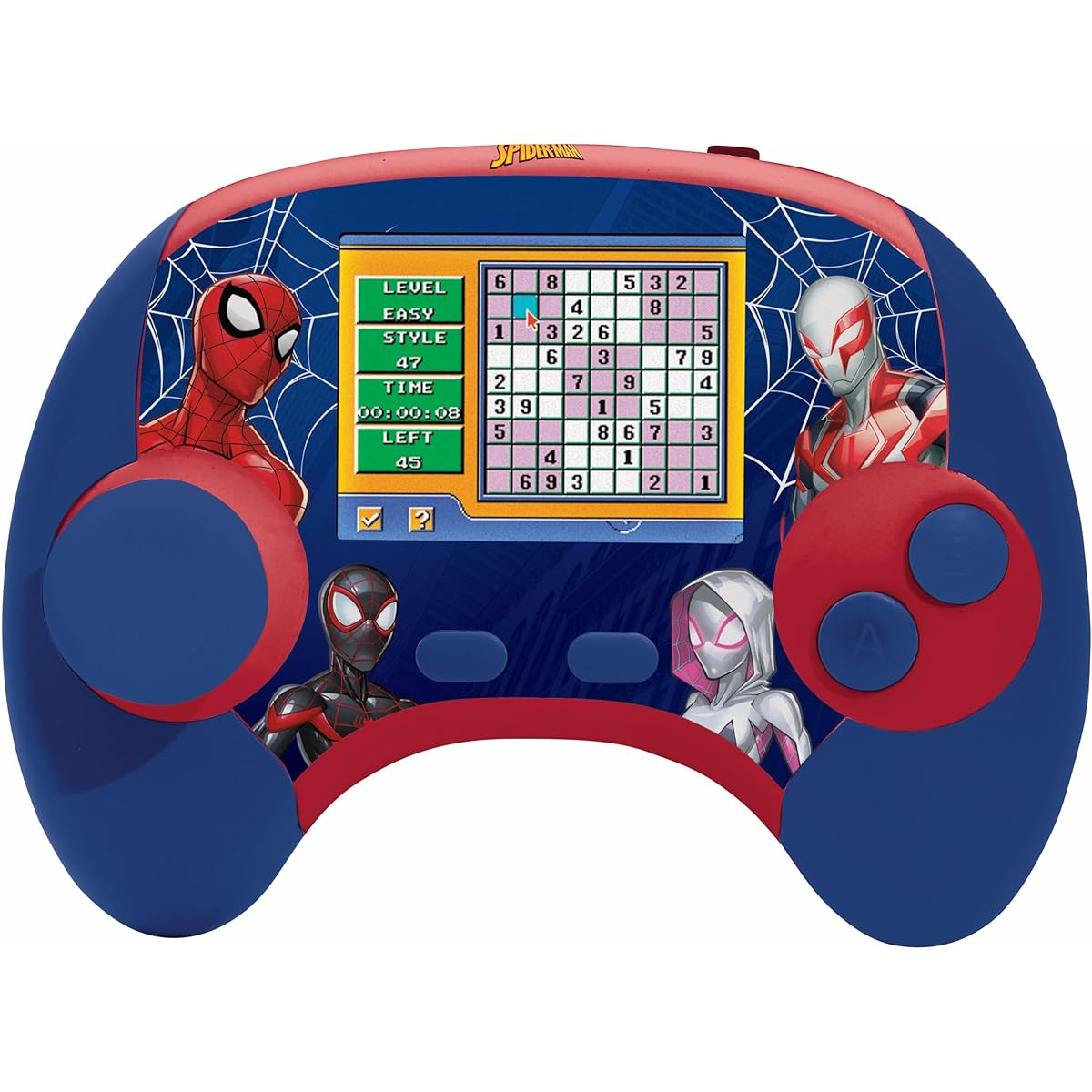 LEXiBOOK - Spidey and His Amazing Friends - Power Console® Spanish/English Bilingual Educational Game Console with 100 Activities JCG100SPi2