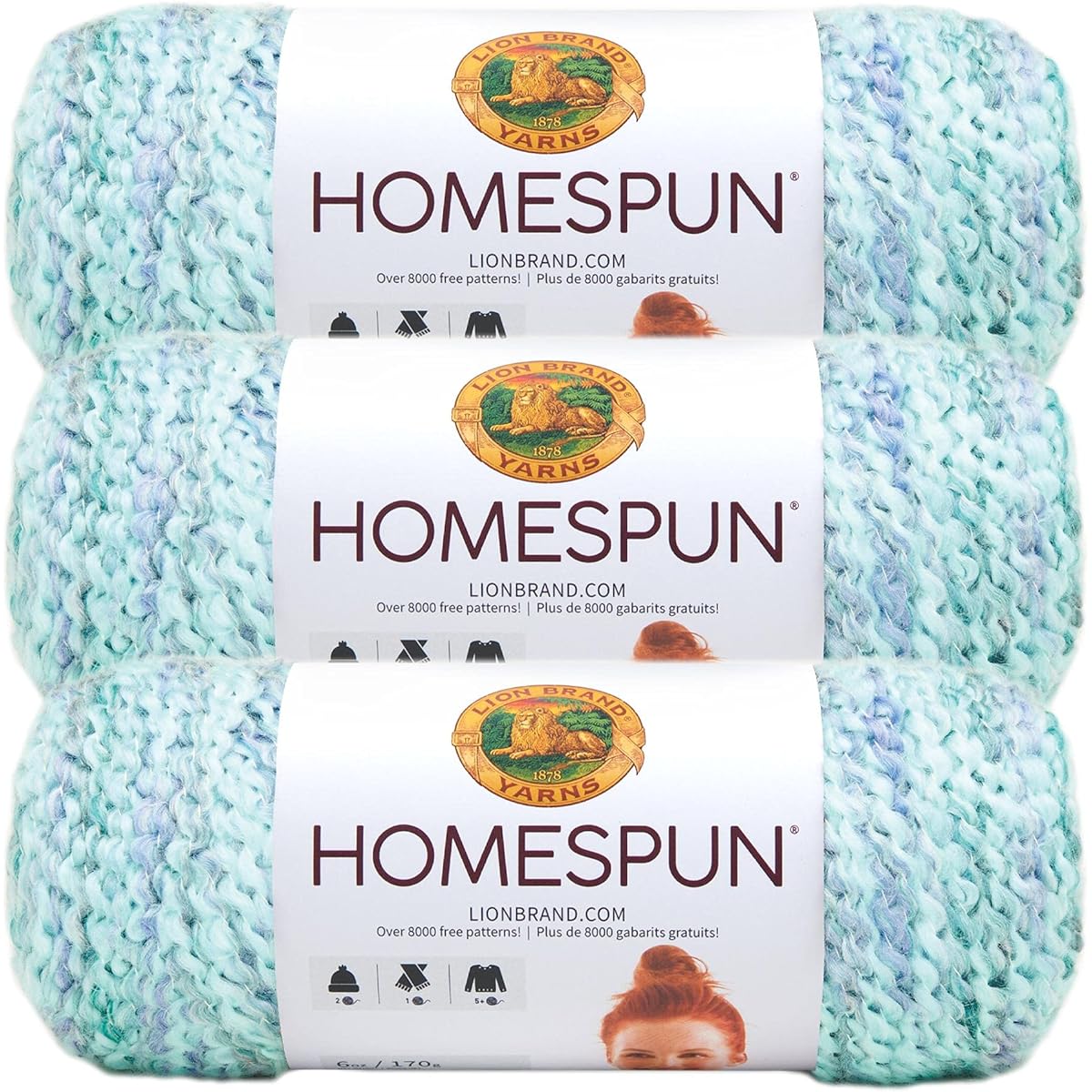 Lion Brand Yarn Lion Brand Homespun Yarn Waterfall.