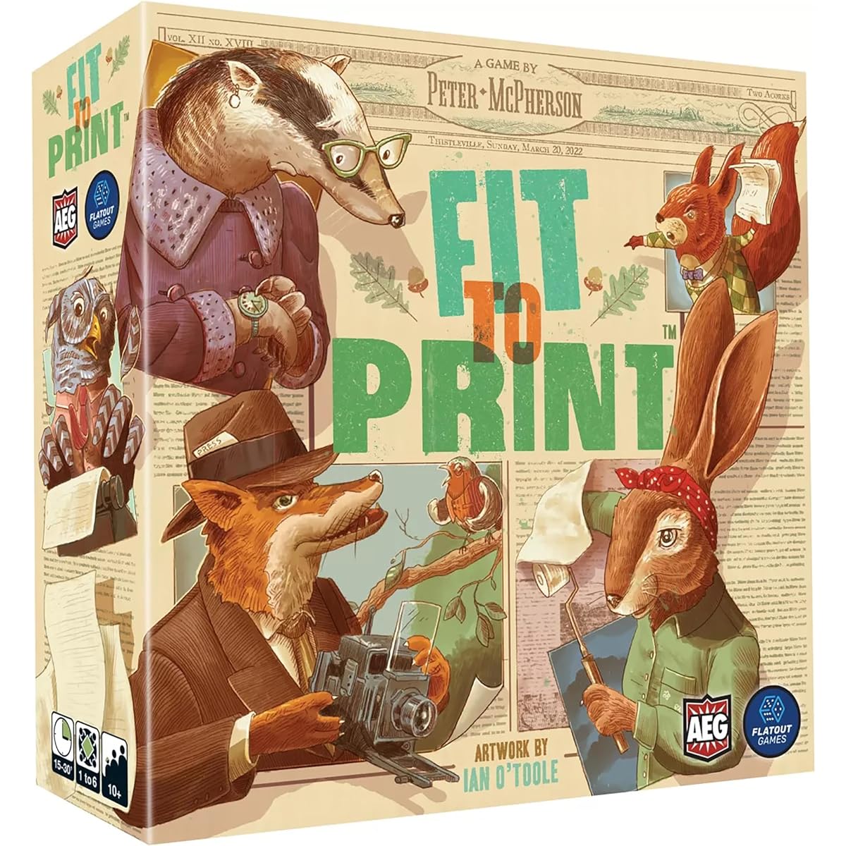 AEG: Fit to Print - Alderac Entertainment Group Enjoy a relaxing solo puzzle or frenetic action up to 6 player tile placement board game for ages 10+ 1-6 players