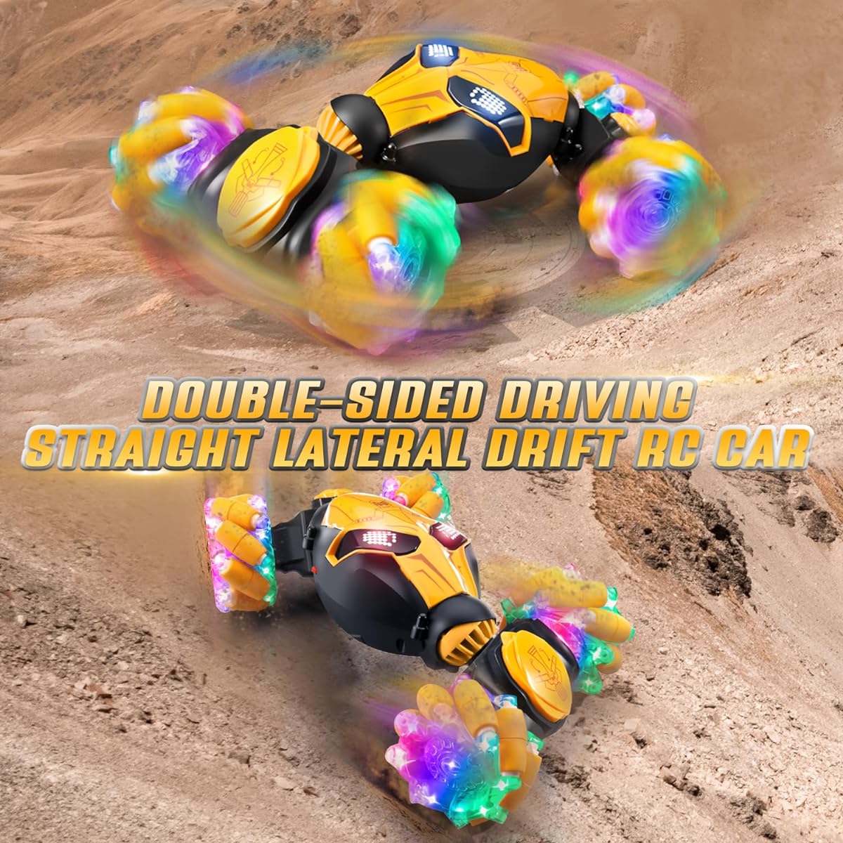 FUUY Remote Control Car Gesture RC Car Smart Hand Control Double Sided Troll Cool Toys Car for Kids Age 6 Boys Toys Yellow
