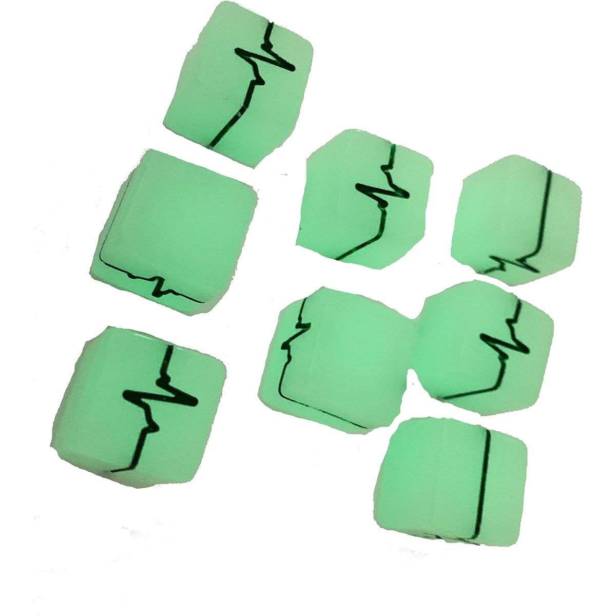 Impact! Miniatures Human Pulse Fate / Fudge Dice - Set of 8 - Glow in the Dark