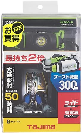 Tajima Peta LED headlight U303 set 2 Brightness up to 300lm Comes with dedicated rechargeable battery (LE-ZP3757C) LE-U303-SP2