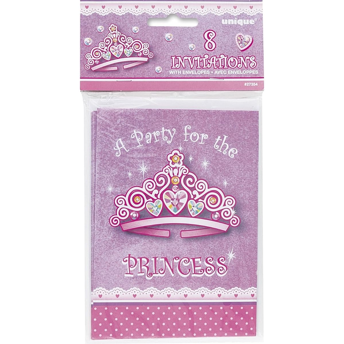 Princess Tiara Birthday Party Invitations 8 Count