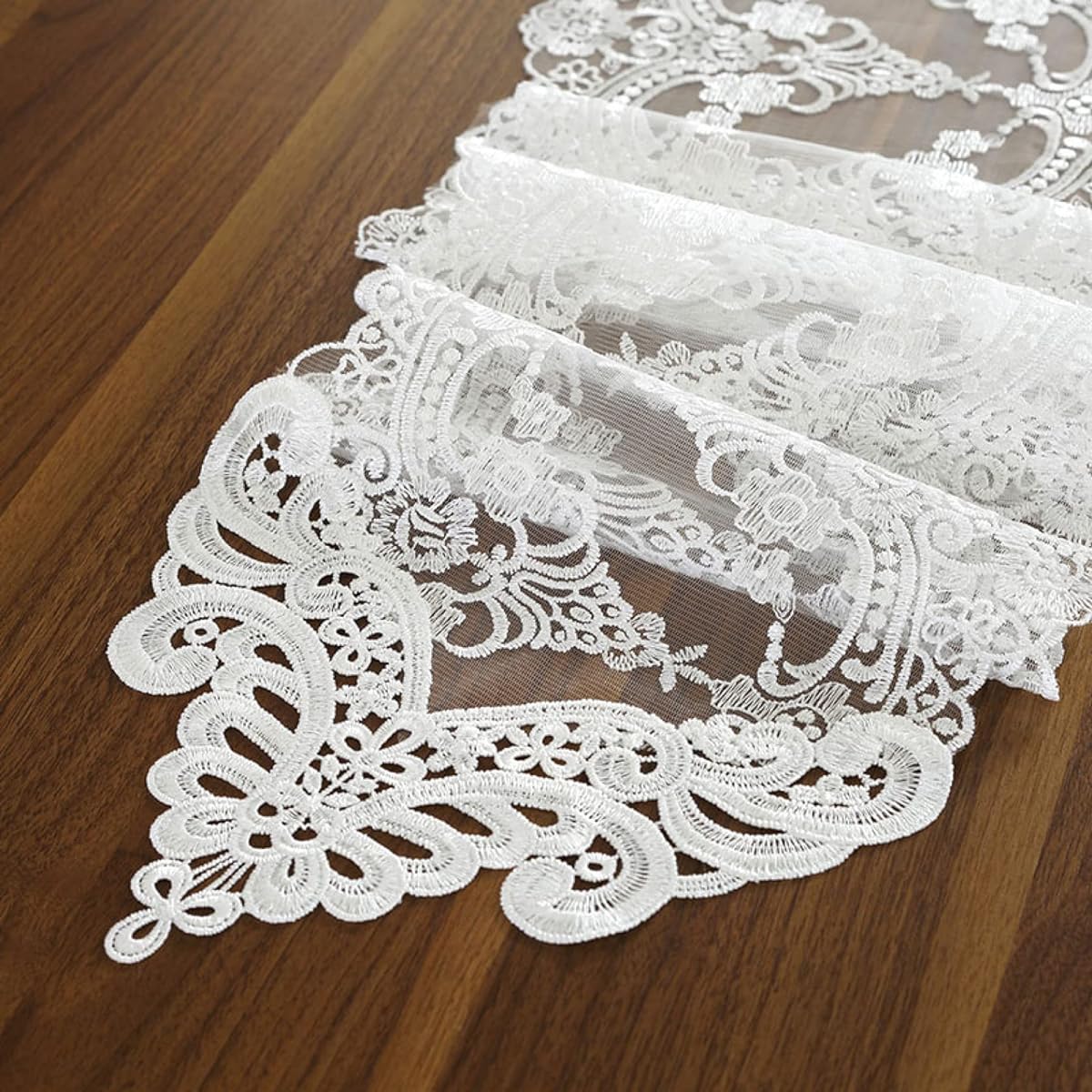 Embroidered table runner, lace, 26*280cm, stylish table center, cloth, lace table runner antique, white, gold, 36*240cm, zjp, table cover, Nordic style, living room, holiday, party, wedding, table decoration, table runner, luxurious, interior