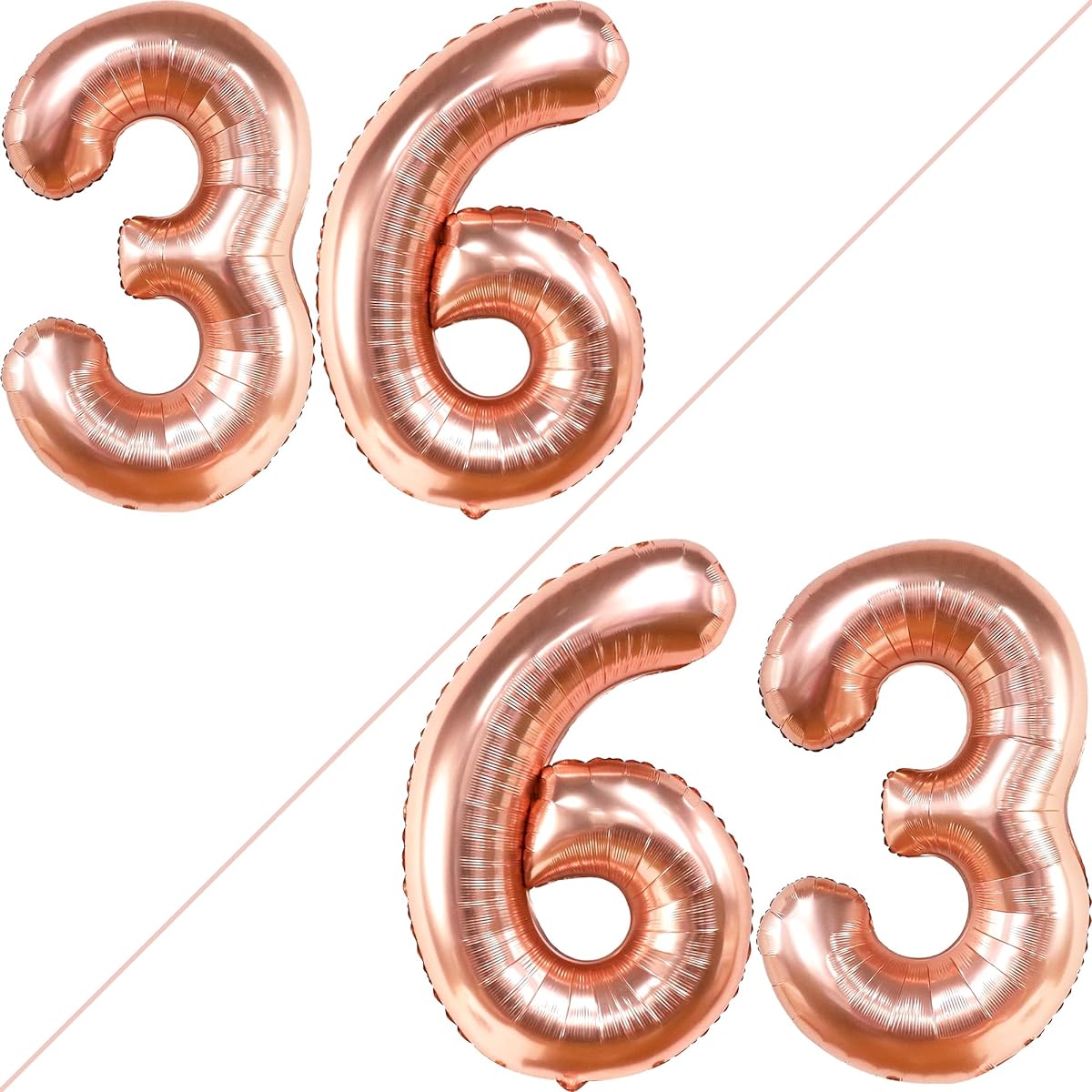 Rose Gold Number 36 Foil Balloon