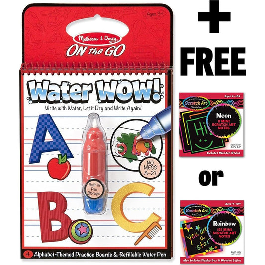 Alphabet: Water Wow Activity Book + FREE Melissa & Doug Scratch Art Mini-Pad Bundle