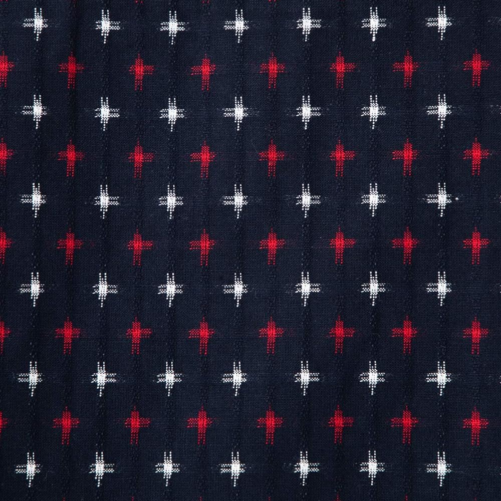 Watanosato Kurume Orimae Button Kappogi Apron Japanese Pattern (Cross Red, LL) [Parallel Import]
