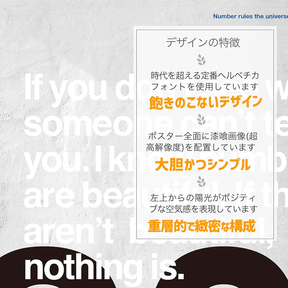 7e8 Design Design Poster for Interior "30" (English) Quote Poster (Domestic Packing) Interior Living Stylish (50x70cm No Frame)