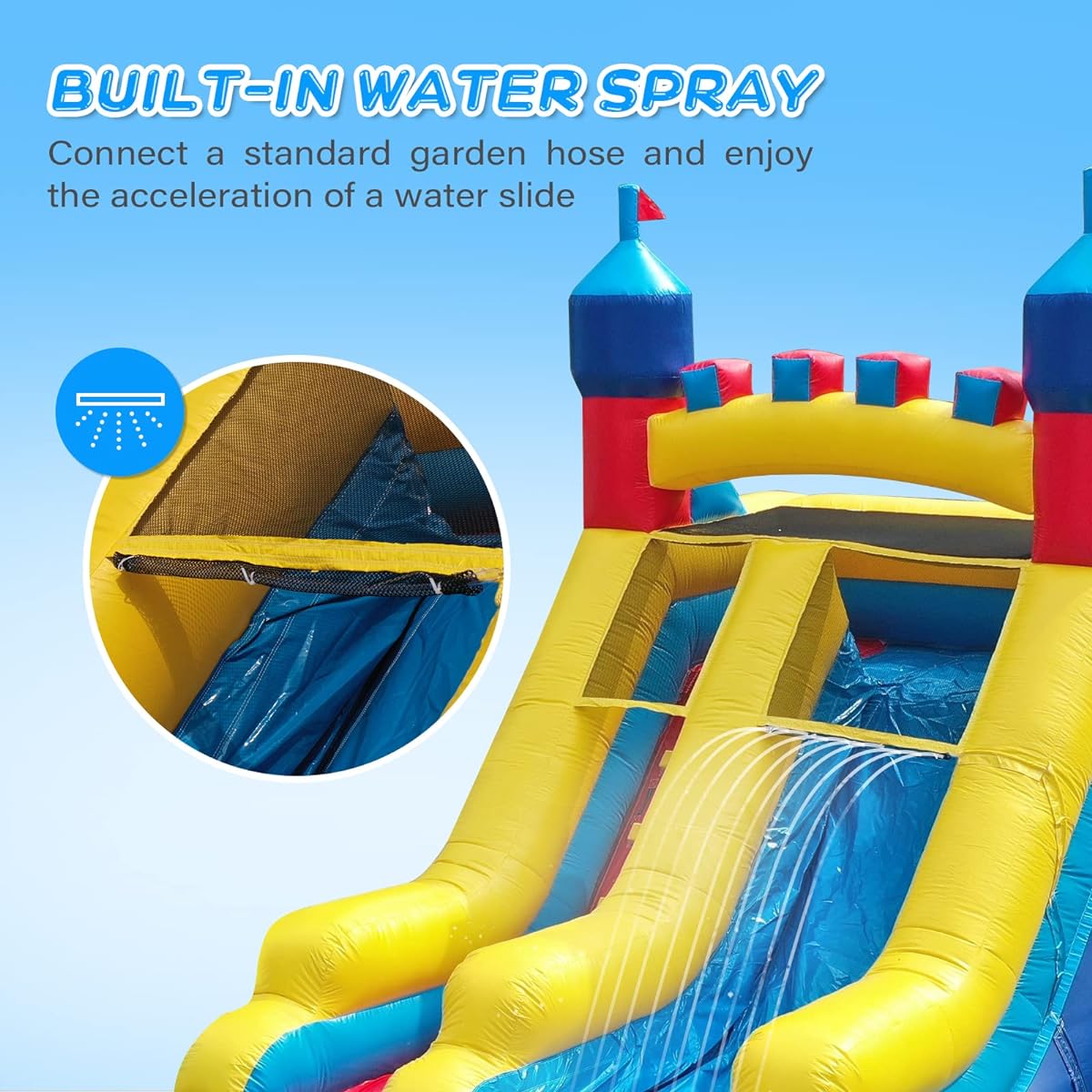 JOYMOR Commercial Grade Inflatable Water Slide with Splash Pool for Kids and Adults 100% PVC Vinyl Inflatable Water Park Outdoor Fun Backyard with Blower (23 x 9 x 14 feet)
