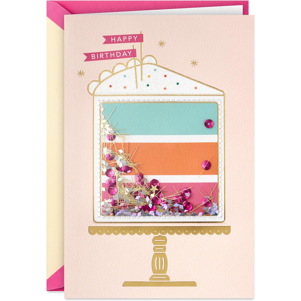 Hallmark Signature Birthday Card for Her (Sparkly Birthday Cake)