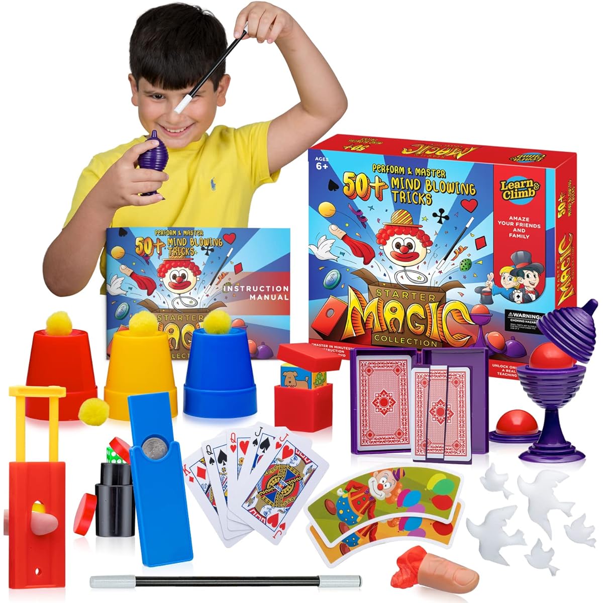 Magic Kit for Beginners Exciting Magician Tricks for Kids, Manual + Instruction DVD