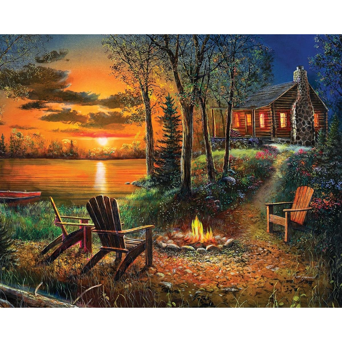 Springbok's 1000 Piece Jigsaw Puzzle Summer Sunset Made in the USA