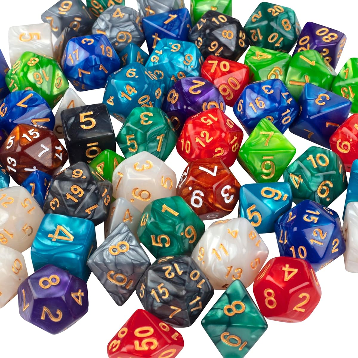 Assorted Marbled Gaming Dice (200)