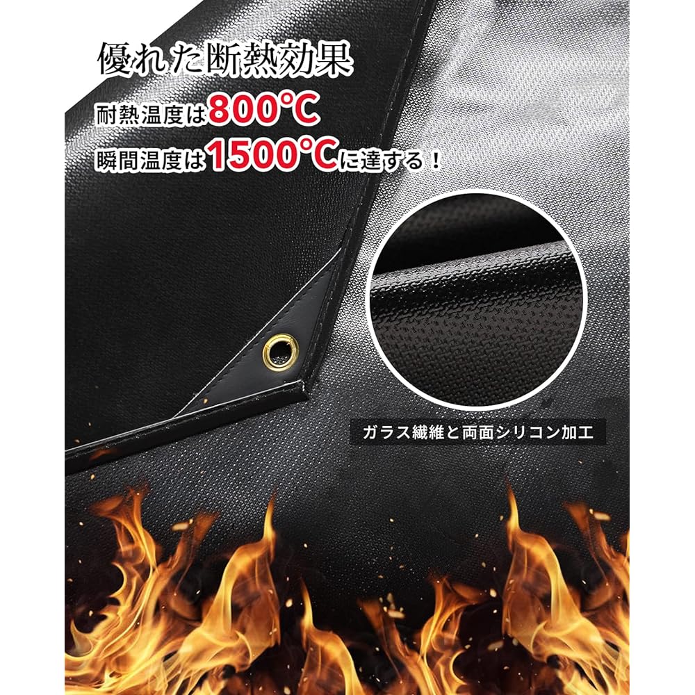 GOGlamping Bonfire Sheet, Sputter Sheet, Bonfire Stand Sheet, Double Sided Silicone Treated, Non-Stinging Hexagonal 103.5*120CM Welding Sheet, Ground and Lawn Protection, Camping Equipment, Outdoor, Flame Retardant, Fire Resistant, Heat Resistant, Fire R