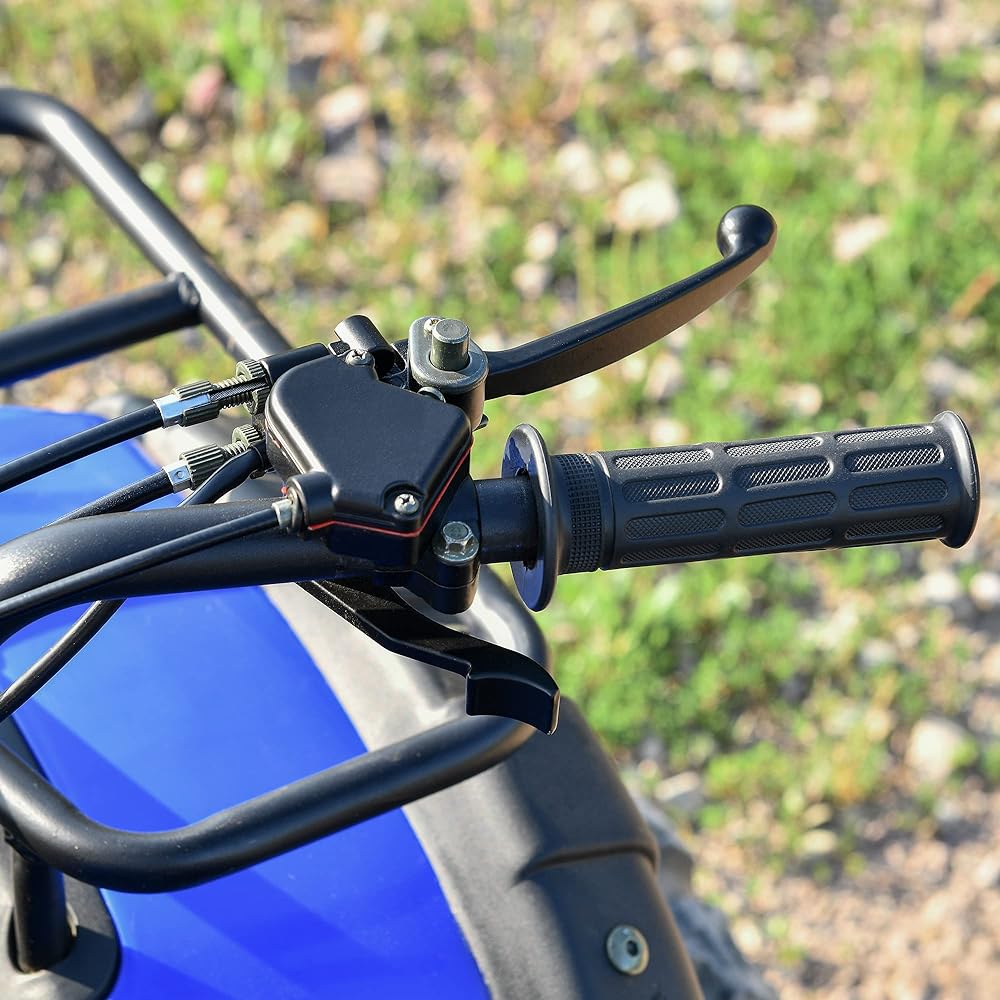 RUTU ATV Thumb Throttle & Brake Cable Kit - Full Metal Speed Governor with Brake Lever - Speed Limiter 50cc 90cc 150cc 250cc ATV Quad Bike Go Kart with Front Drum Brake - 7/8" 22mm Handle