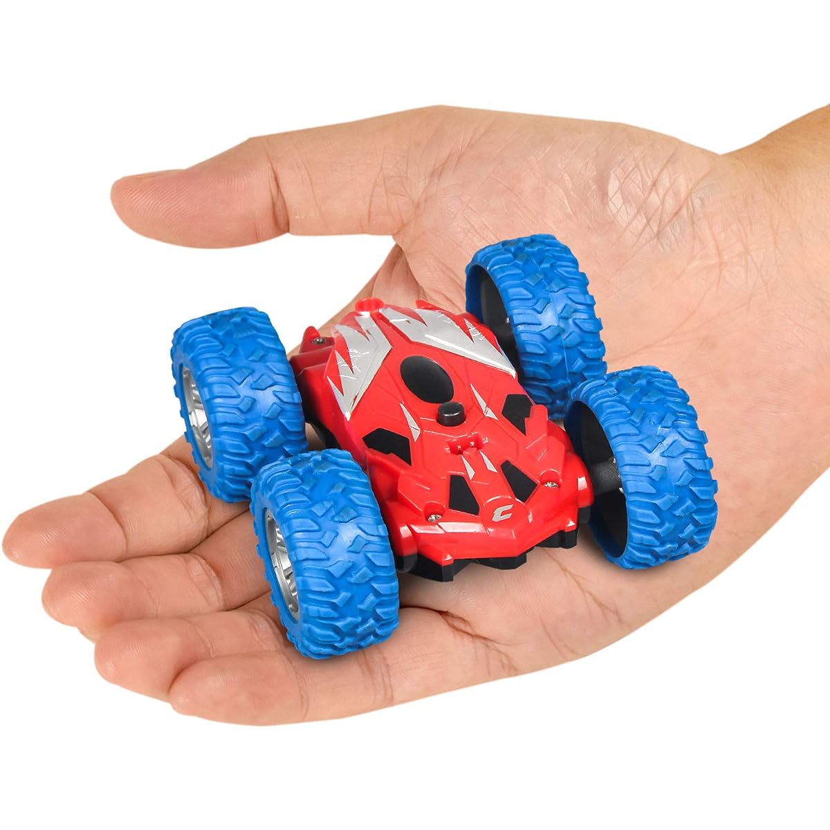 Power Your Fun Cyclone Mini Remote Control Car for Kids, Double-Sided High Speed Stunt Mini Car, Remote Control Car with LED, All-Terrain Rubber Tires, 360° Flips and Spins, 2.4GHz Remote Control, Rechargeable
