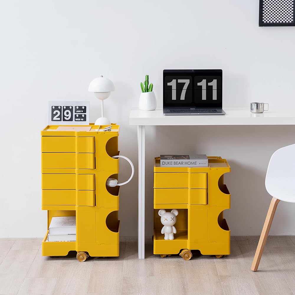 Organizer Replica Bobby Trolley Rotating Drawer Trolley 4 Tiers (Yellow B34)