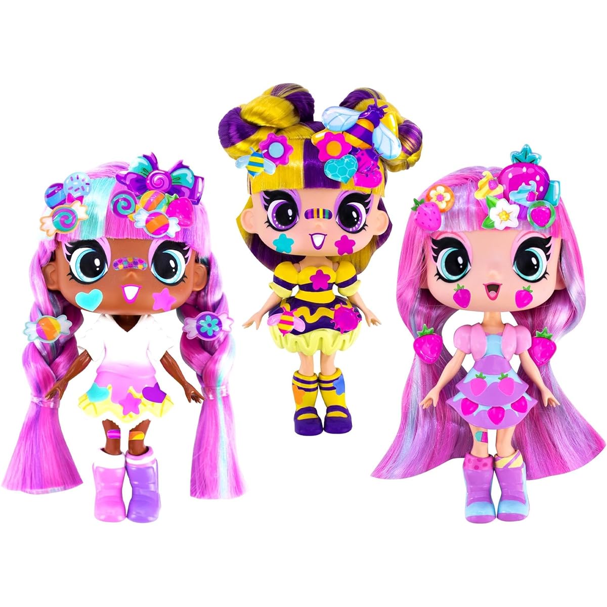 DECORA GIRLZ 5 inch Dolls 3 Pack - Blossom, Buzzy and Sweetie.