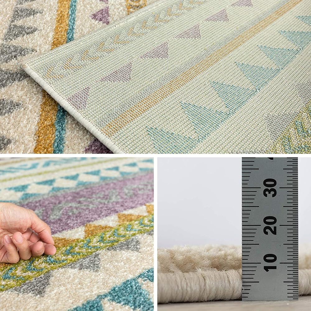 Sayan Sayan Geometric Pattern Rug Meteor 140x200 1.5 Tatami Pastel Made in Belgium