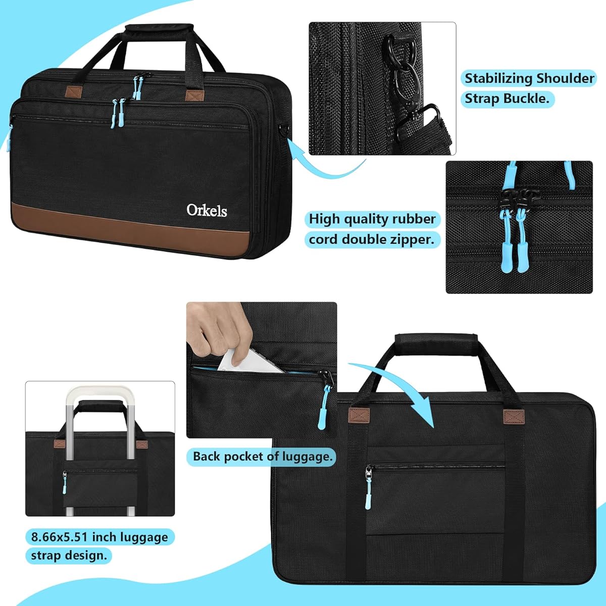 XIDIHF DJ Controller Case for Pioneer DDJ FLX4 Flx 4 DJ Lite SB 2 3 SB2 SB3 DJ 400 DJ RB Controller Travel Bag DJ Carrying Case with Adjustable Shoulder Strap for Laptop and Cables (Black)