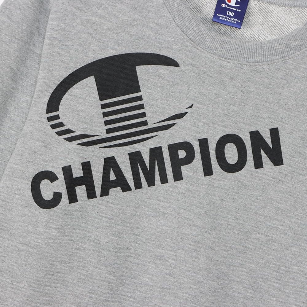 [Champion] CK-YS003 Sweatshirt for Kids, Long Sleeve, Round Neck, Graphic Logo Print, Crew Neck Shirt, School Boys