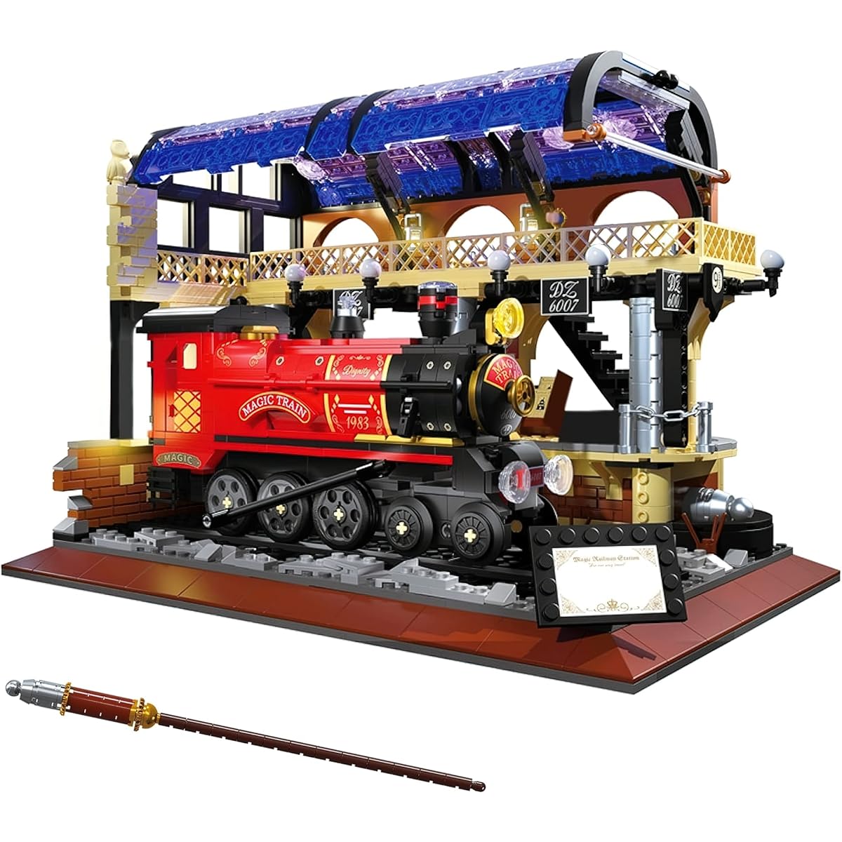 MACTANO Harry Station Mini Building Blocks Set Magical Steam Locomotive Micro Building Kit Model Toys for Adults Kids - 1308 Pieces