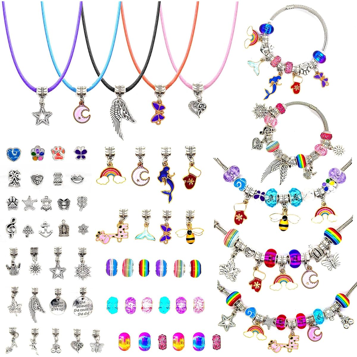 Meredmore Bracelet Making Kit for Girls Jewelry Making Supplies Bead Charms Bracelets DIY Craft Gift Toys for Teen Girls
