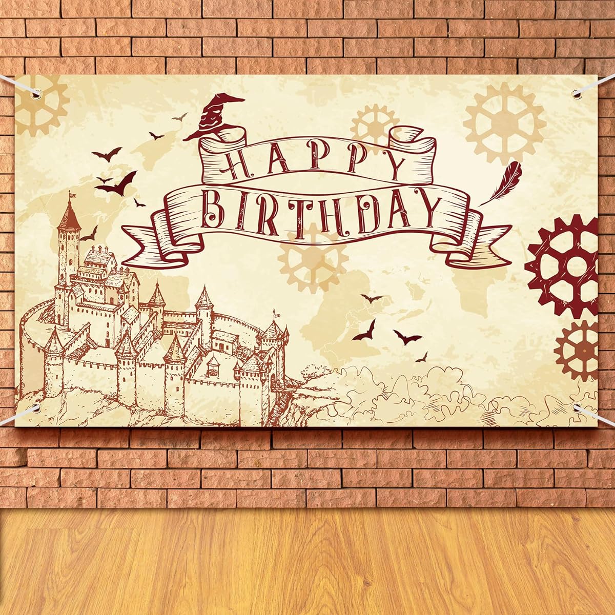 Wizard Birthday Party Supplies Wizard Backdrop Banner 6 x 3ft Happy Birthday Party Supplies Wizard Birthday Party Backdrop for Boys/Girls Birthday Decorations Indoor/Outdoor