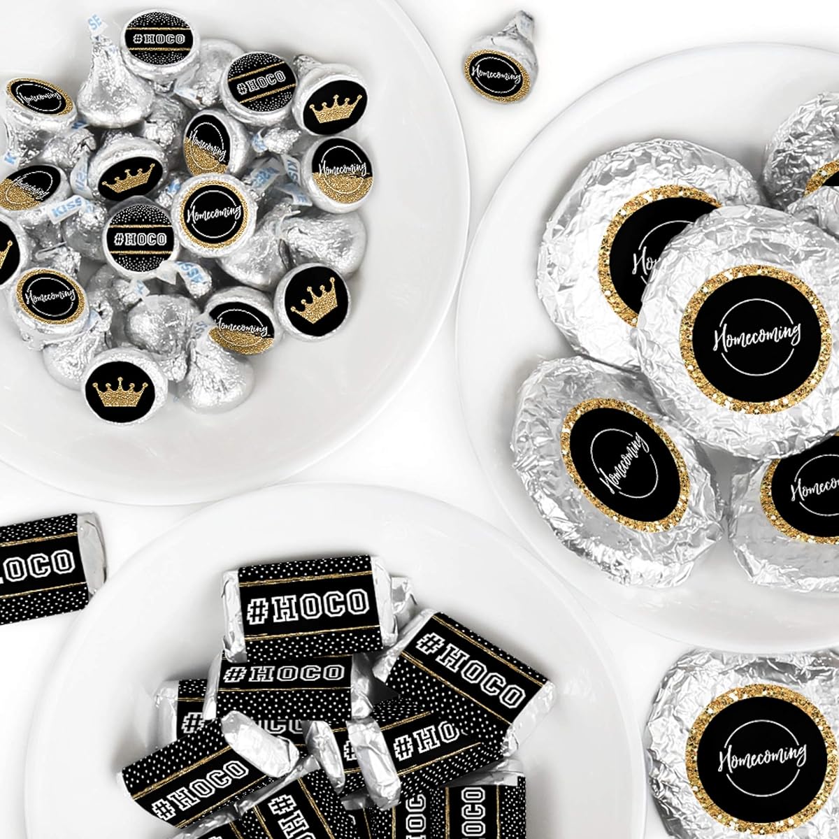 Big Dots by Hoco Dance - Mini Candy Bar Wrappers, Round Candy Stickers and Circle Stickers - Homecoming Candy Favors Sticker Kit - 304 Pieces