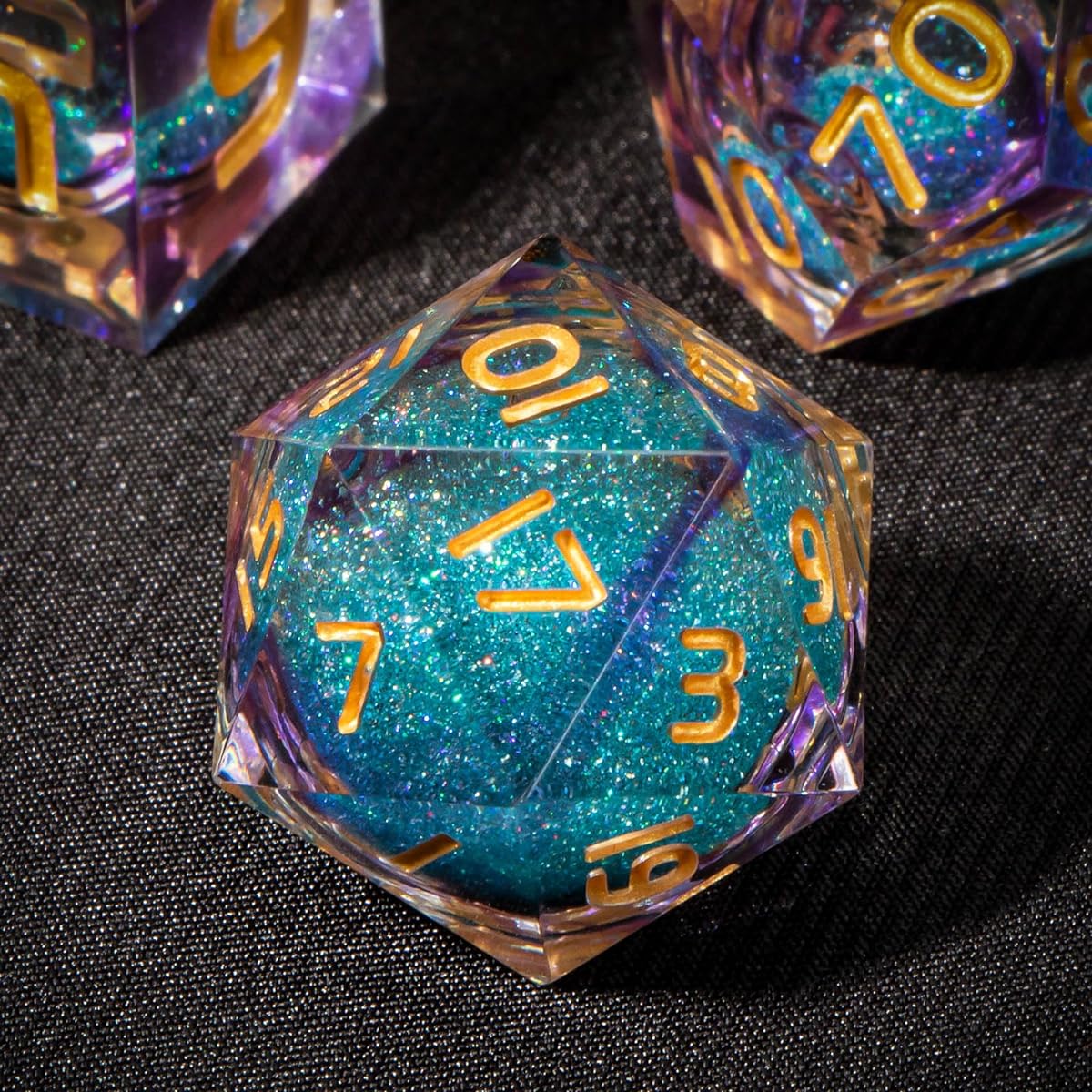 Purple Blue Polyhedron Dungeons and Dragons Dice