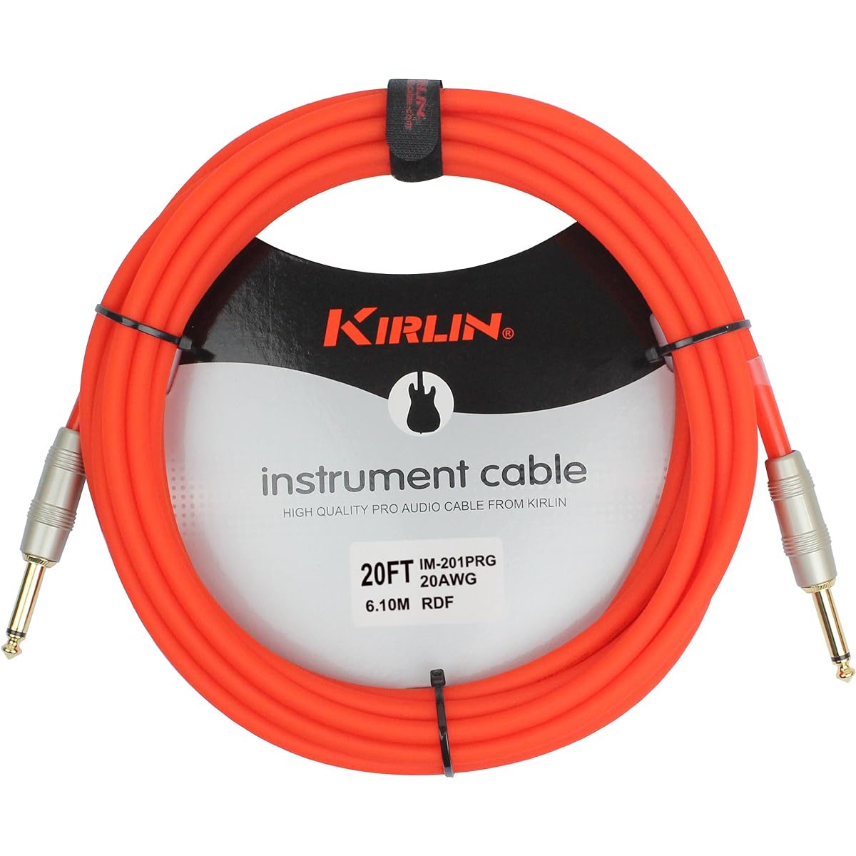 Kirlin 20 Foot Premium Instrument Cable PVC Jacket 20FT IM-201PRG-20/RDF