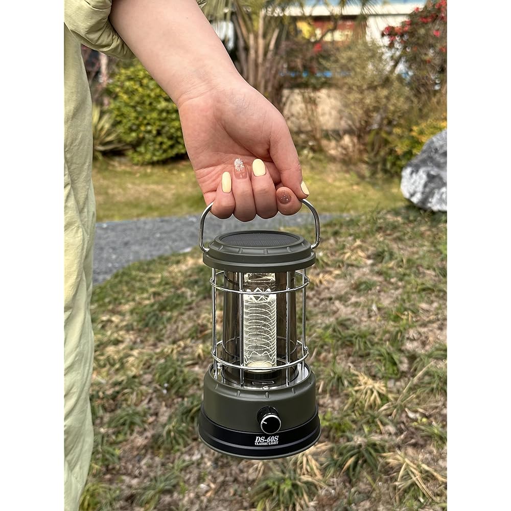 GOODGOODS Solar Lantern, LED Lantern, Camping Lantern, Disaster Prevention, Stylish, Rechargeable, Solar Light, Small, 5W, Daylight White, Mini, Camping, Outdoors, Camping, Night Fishing, Climbing, Picnic, Disaster Prevention, Stepless Dimming, Comes wit