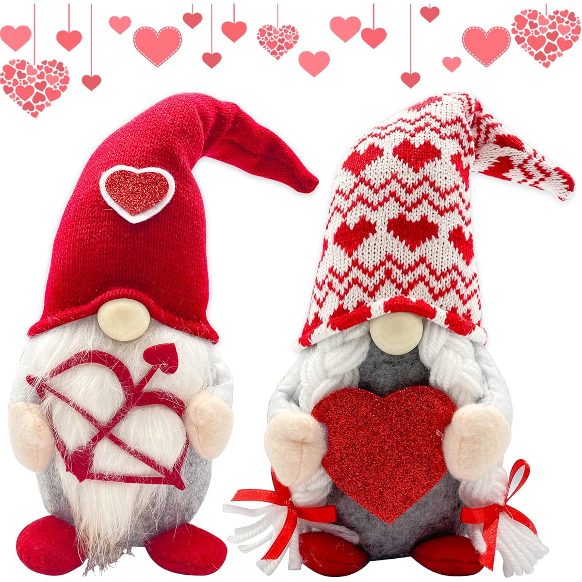 Valentine's Day Decorations - 2pcs Valentine Gnome Plush Toy Decoration Valentine's Day Decoration Valentine Home Table Elf Gnome Decor Ornament Sweet Valentine's Day Gift