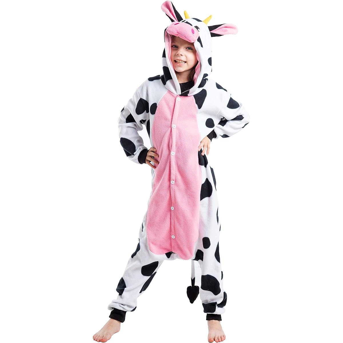 Spooktacular Creations Unisex Kids Pajamas Plush Onesie Dress Cow Animal Costume