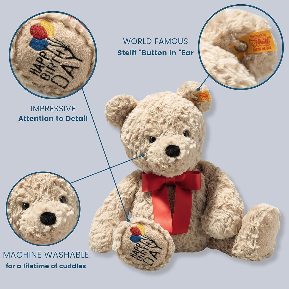 Steiff Teddy Bear Jimmy Teddy Bear Happy Birthday Steiff Jimmy Teddy Bear Happy Birthday Stuffed Bear Gift Present Birthday