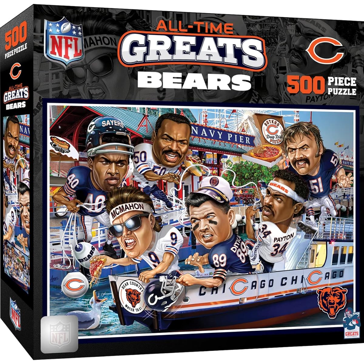 MasterPieces 500 Piece Sports Jigsaw Puzzle for Adults - NFL Chicago Bears All-Time Greats - 15x21