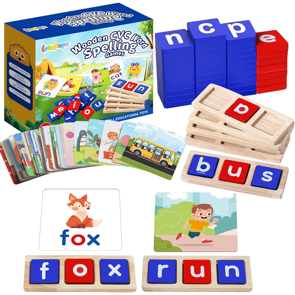 Wooden CVC Word Spelling Game