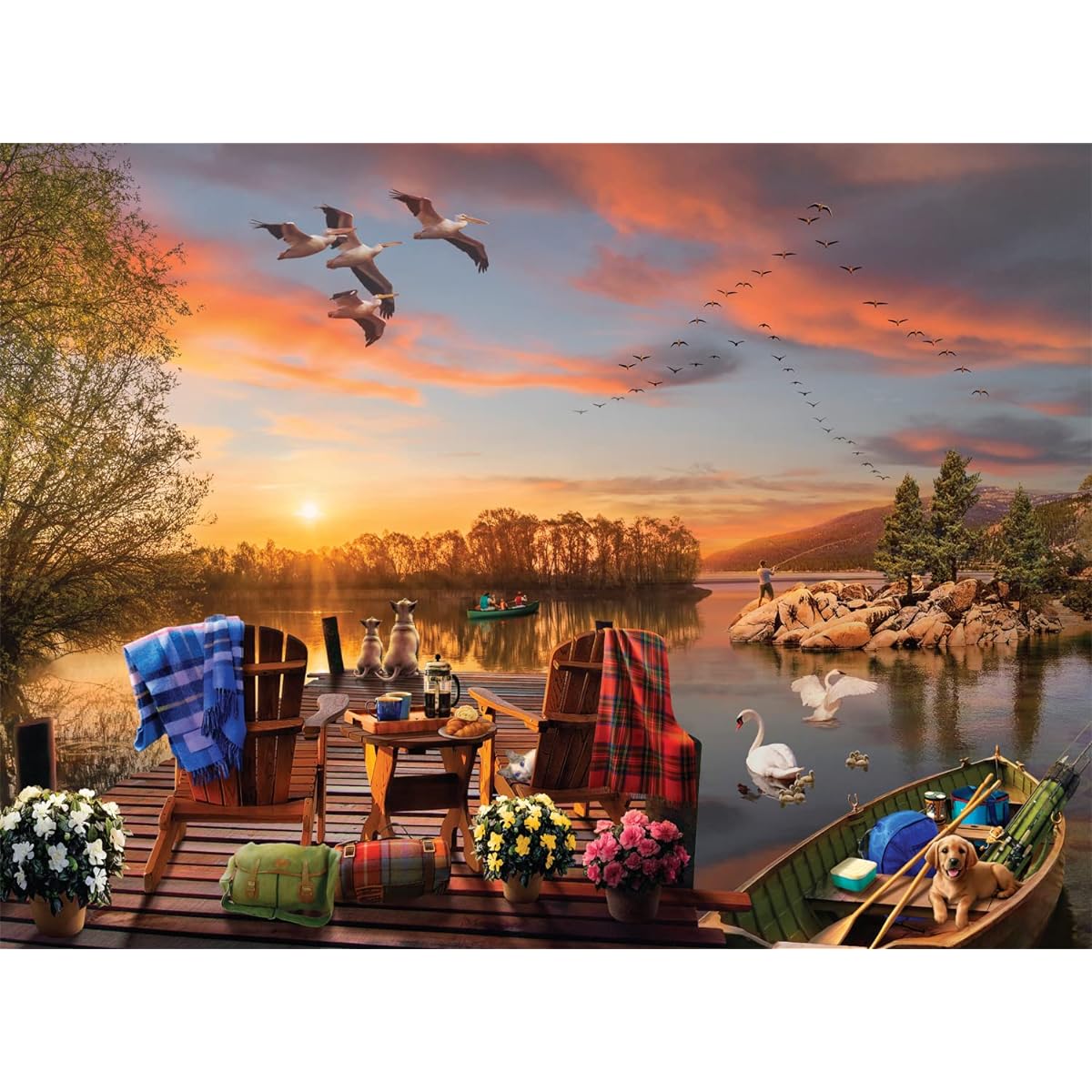 Buffalo Games - Darrell Bush - Breakfast at the Lake - 1000 Piece Jigsaw Puzzle