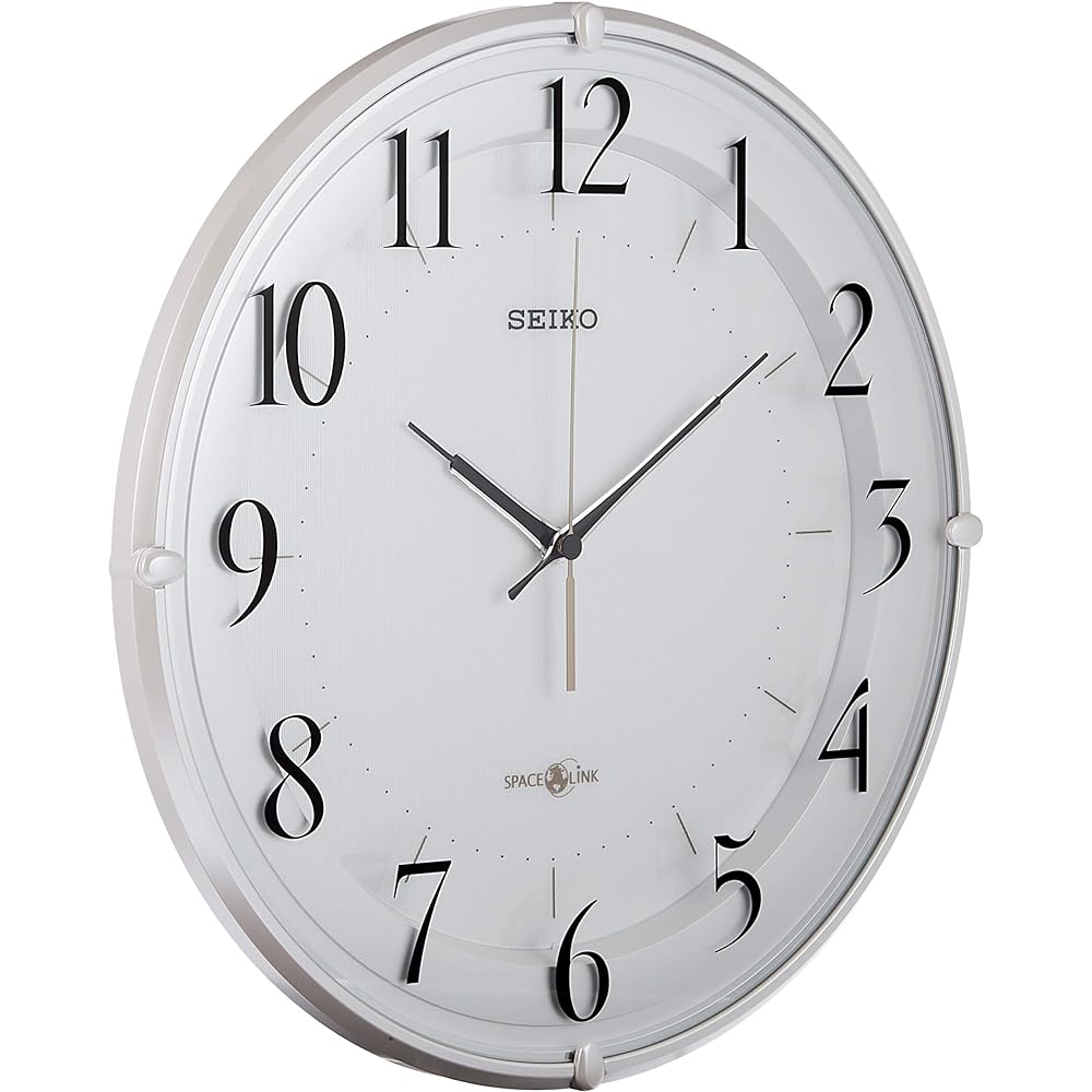 Seiko clock wall clock satellite radio wave analog SPACE LINK white pearl GP216W SEIKO