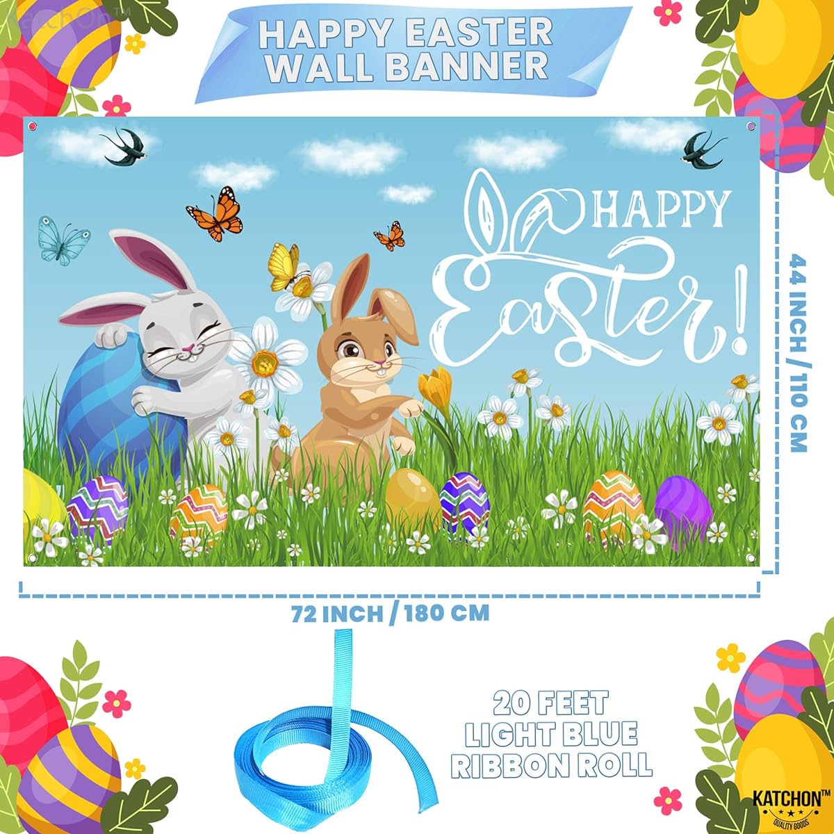 Rabbit Happy Easter Banner