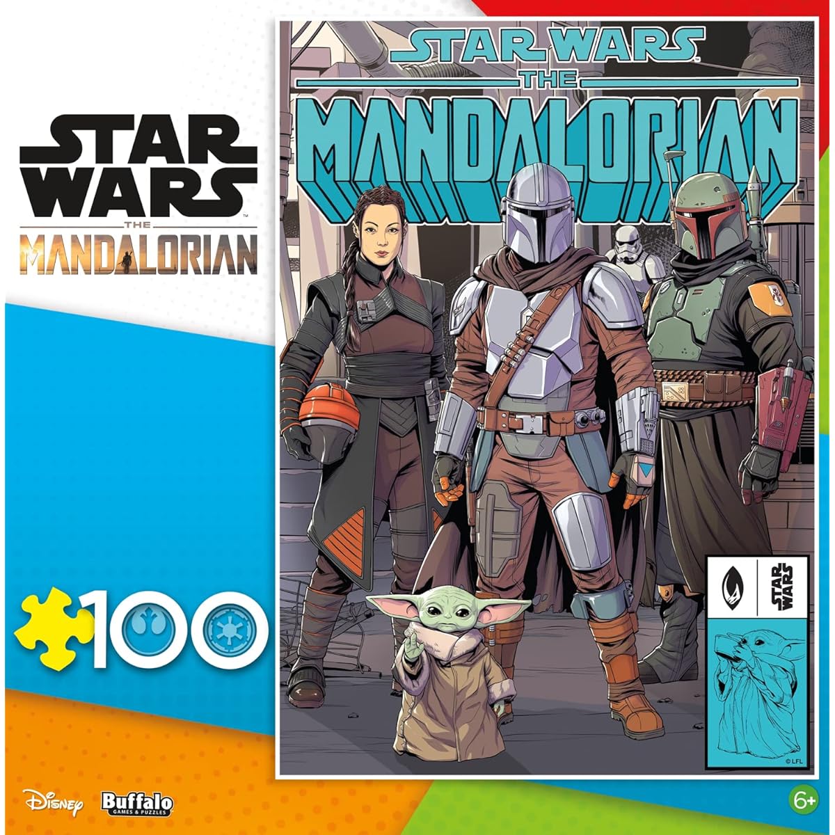 Buffalo Games Jigsaw Puzzle Star Wars The Mandalorian Legendary Bounty 100 Piece
