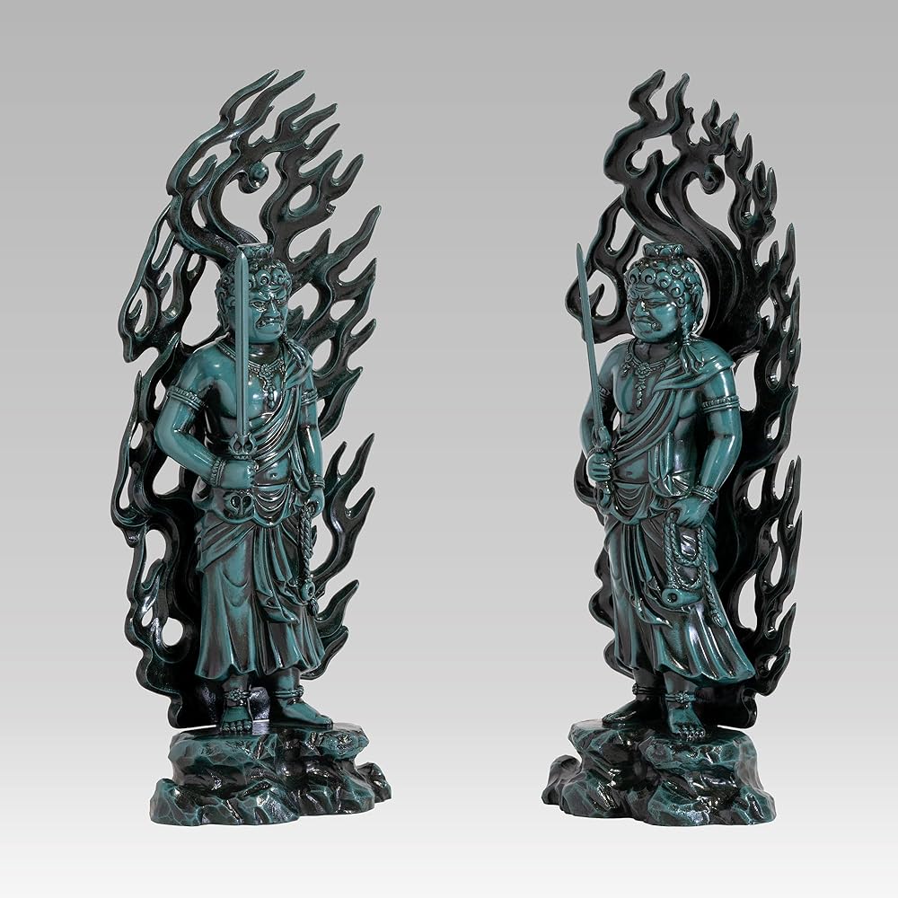 Buddha statue Fudo Myo-o 21cm (bronze painted) Buddhist sculptor: Hideun Makita Prototype ___ (born in the year of the Rooster) Twelve Zodiac Guardians Zodiac Takaoka Copperware (Fudo Myoo/L_b)