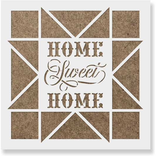 Home Sweet Home Barn Quilt Stencil - Reusable Stencils for Painting - DIY Home Sweet Home Barn Quilt Home Decor