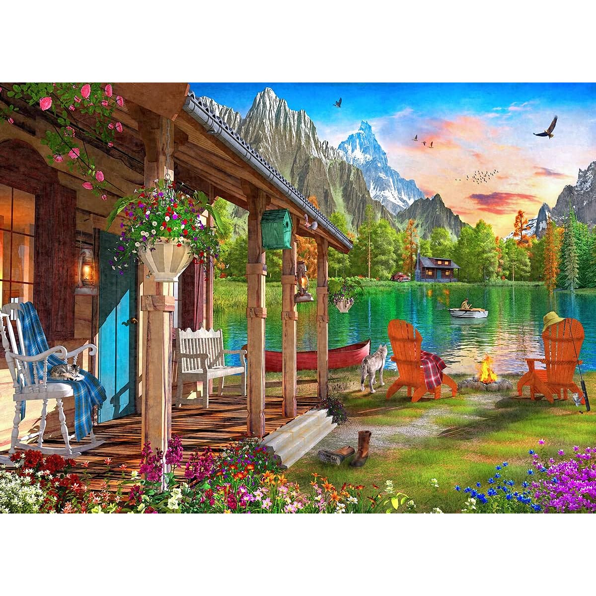 Vermont Christmas Company Cabin by The Lake Jigsaw Puzzle 1000 Pieces
