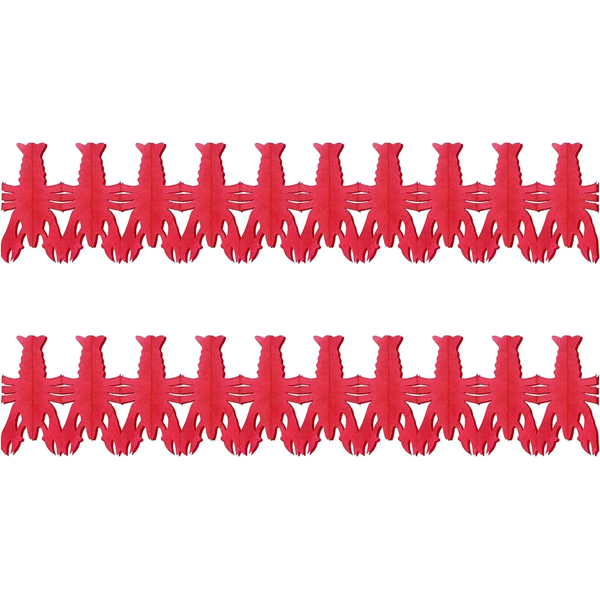 Beistle Crawfish Garland 2 Piece 9" x 14' Red